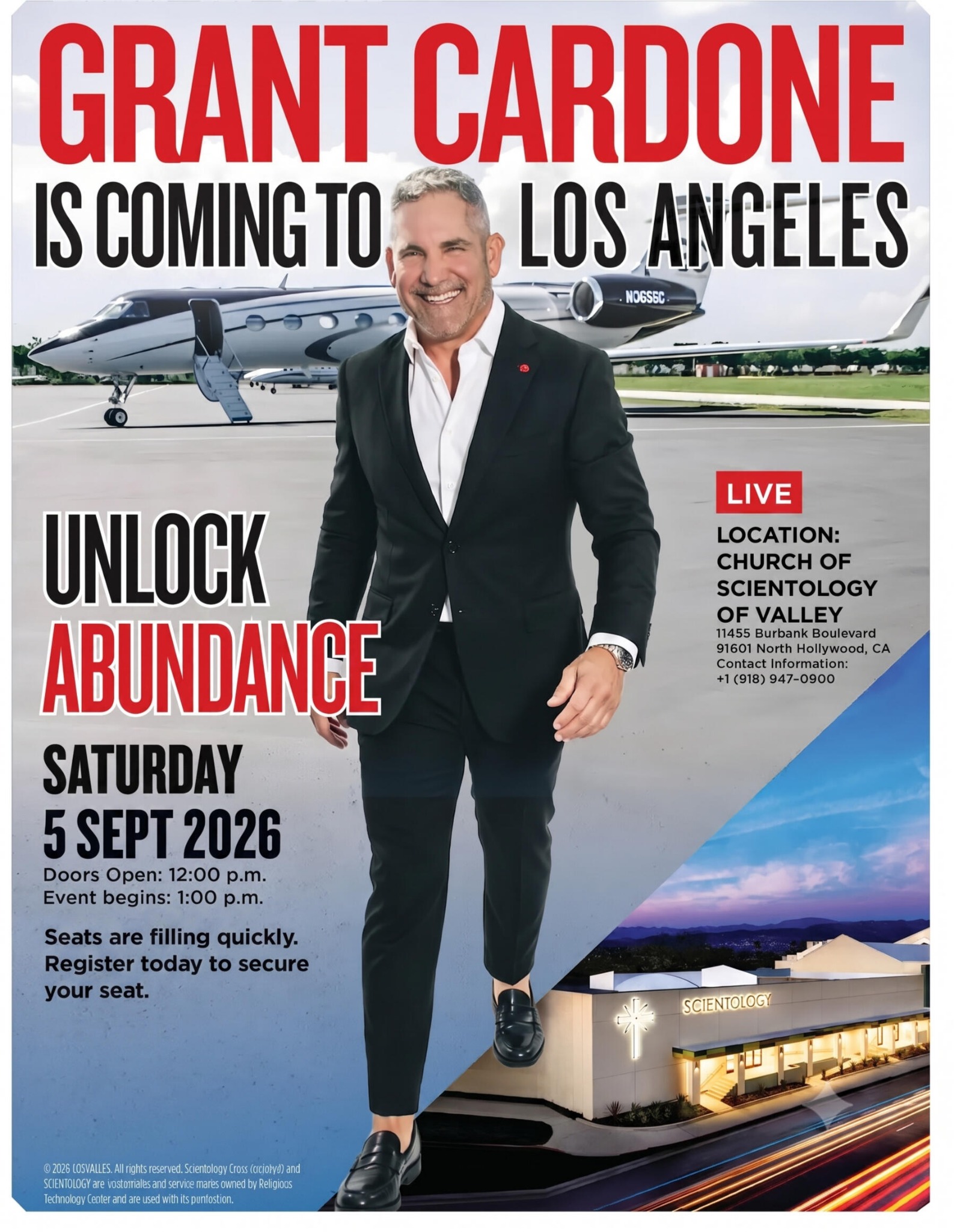 Grant Cardone is coming to Los Angeles — Unlock Abundance — Saturday, 5 September 2026